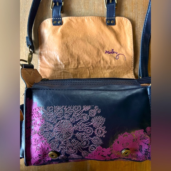 DESIGUAL TATTOO mini satchel in blue navy and purple - Picture 5 of 8